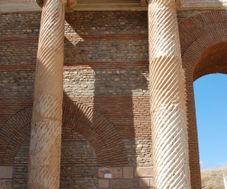 The fluted columns