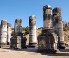 The massive columns now only half height